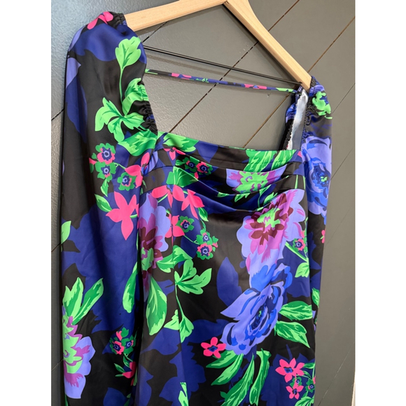 Women's AFRM Revolve Brand Floral Print Mini Dress Medium Blue Spring Summer - Picture 4 of 8